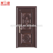 Design de porta de entrada de aço cor estilo madeira Europa